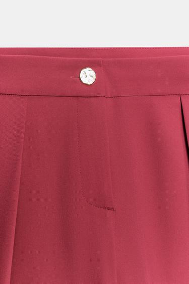 PLEATED CARROT FIT TROUSERS - Fuchsia by Zara - Image 6