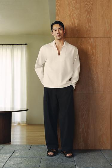 Zara 水洗紋理襯衫式外套 - 裸色