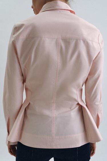 CHEMISE EN POPELINE À PÉPLUM ZW COLLECTION - Rose de Zara - Image 2
