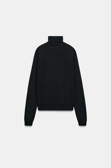 WOOL HIGH NECK JUMPER - Black by Zara