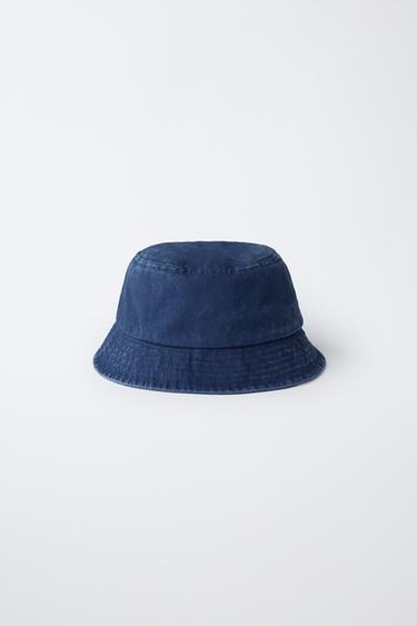 CONTRAST STITCH BUCKET HAT - Light blue by Zara