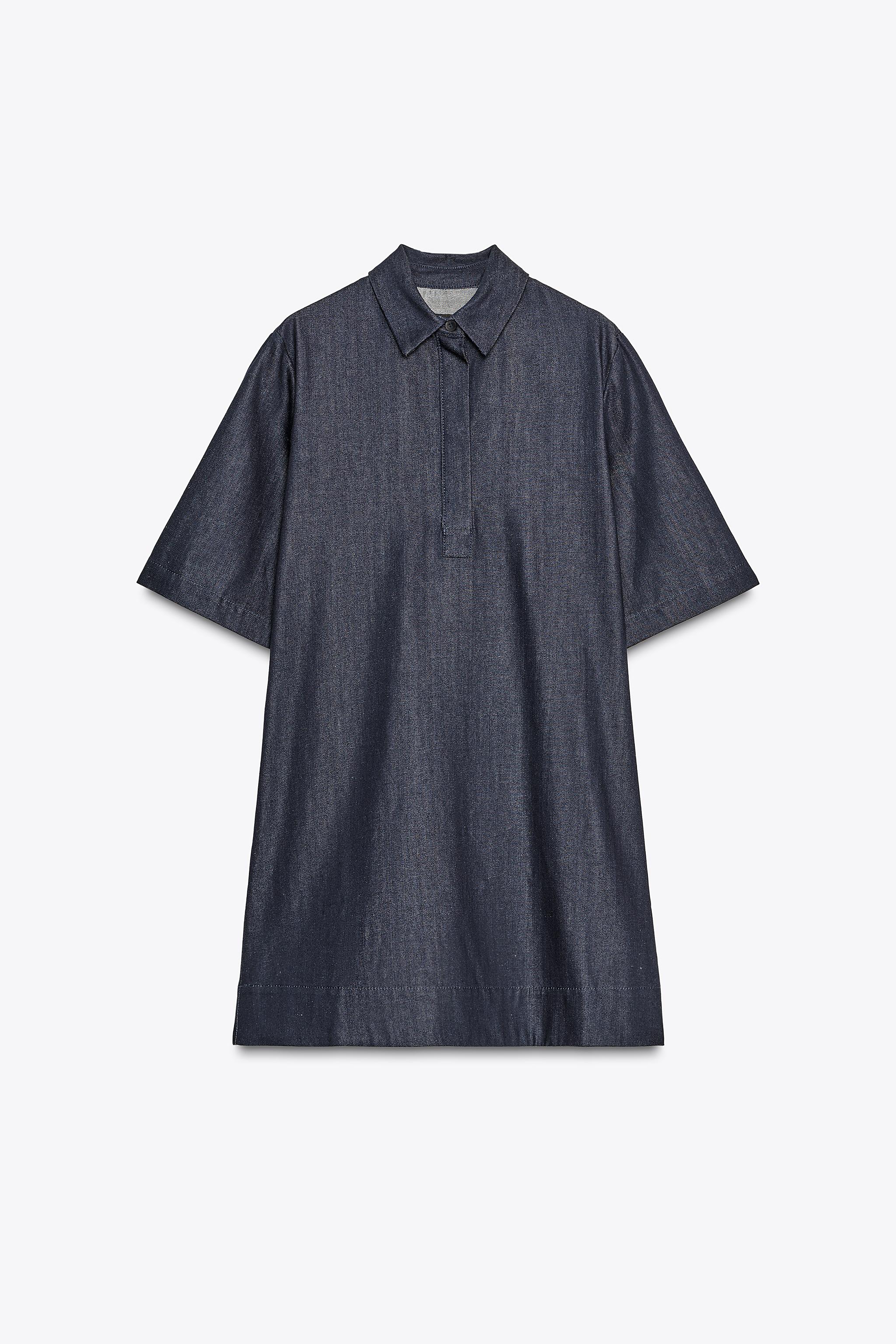 ZW COLLECTION ショートデニムワンピース - ブルー | ZARA Japan