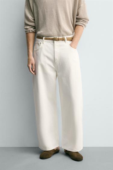 Zara WIDE FIT JEANS - White
