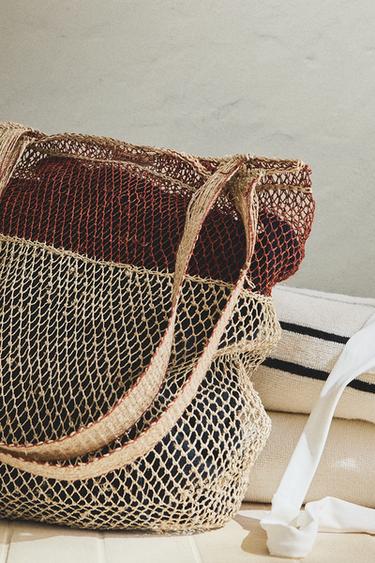 WOVEN MESH BAG - Light beige by Zara - Image 6