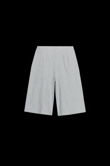 Zara PLEATED LONG SHORTS - Gray