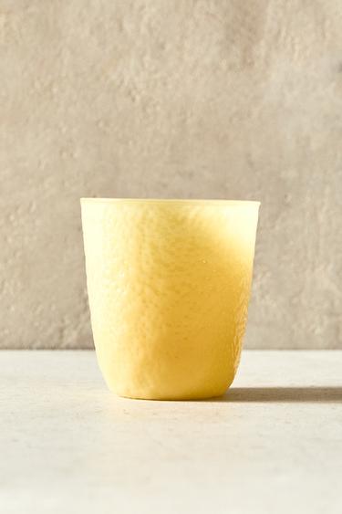 TEXTURED BOROSILICATE TUMBLER - Yellow by Zara - Image 1