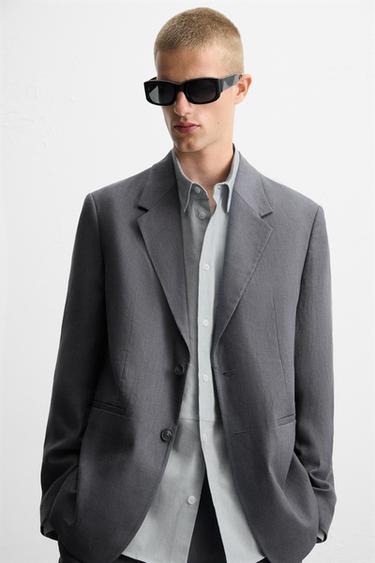 BLAZER COSTUME 100 % LIN - Gris foncé de Zara - Image 6