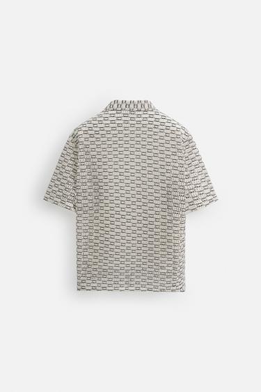 OPEN-WEAVE TEXTURED SHIRT - Black / White by Zara - Image 8