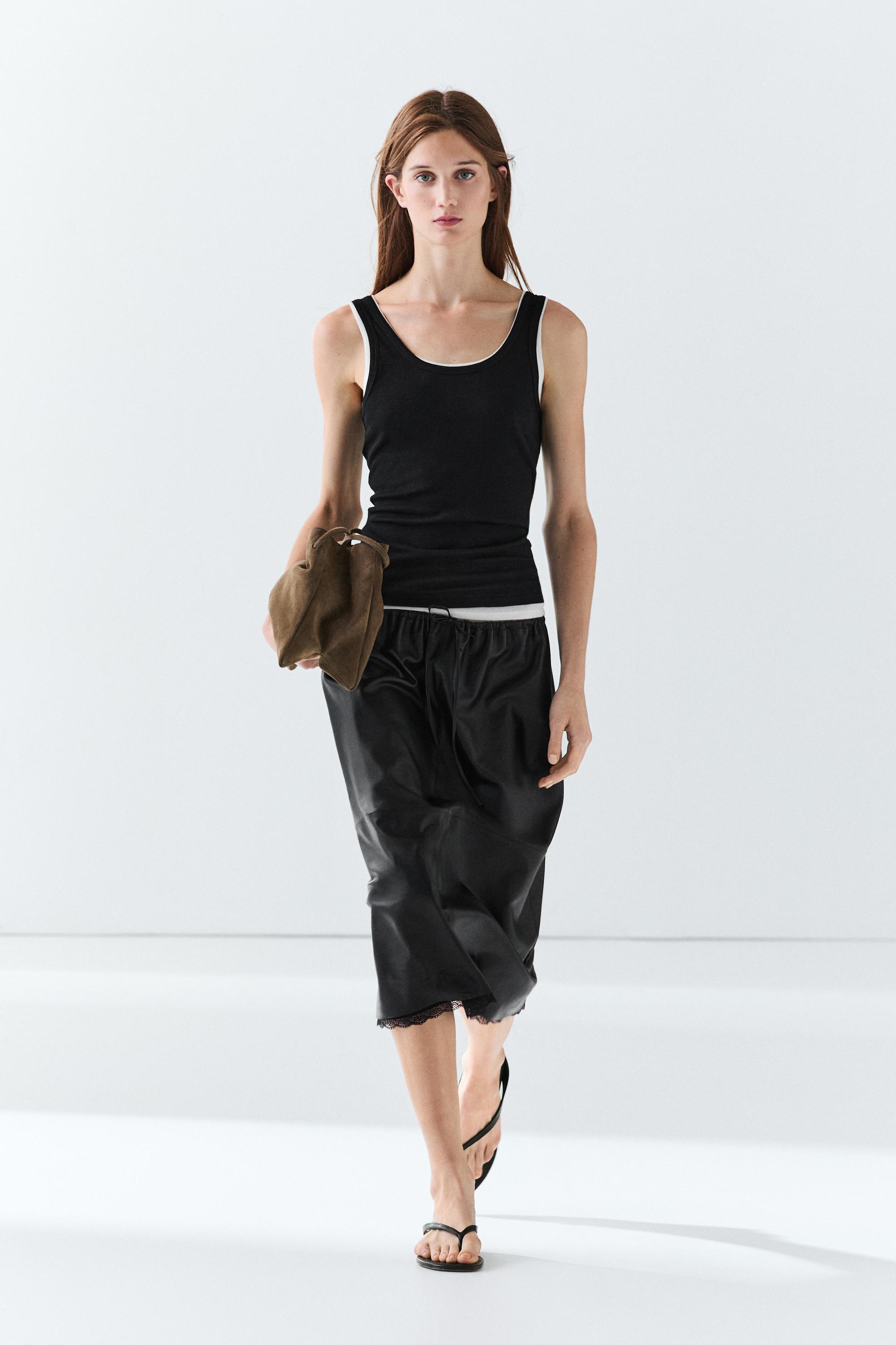100% cotton ribbed double-layer top