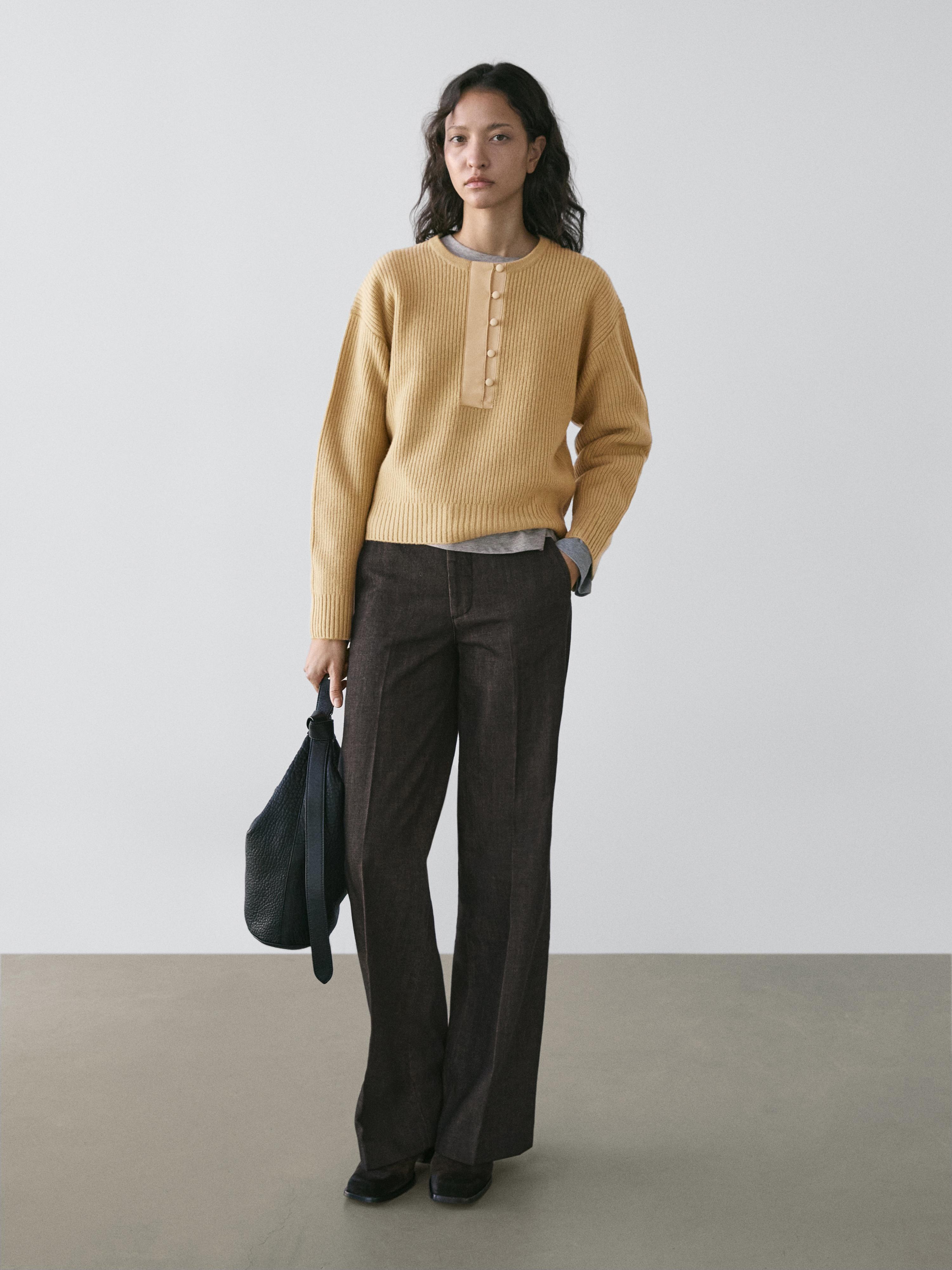 Pull en maille de laine mélangée