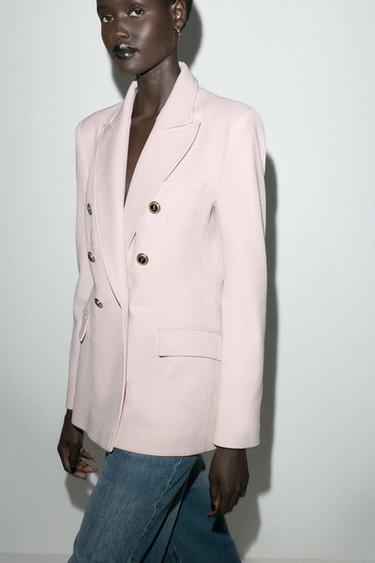 BLAZER JUSTO CRUZADO - Rosa-pálido da Zara
