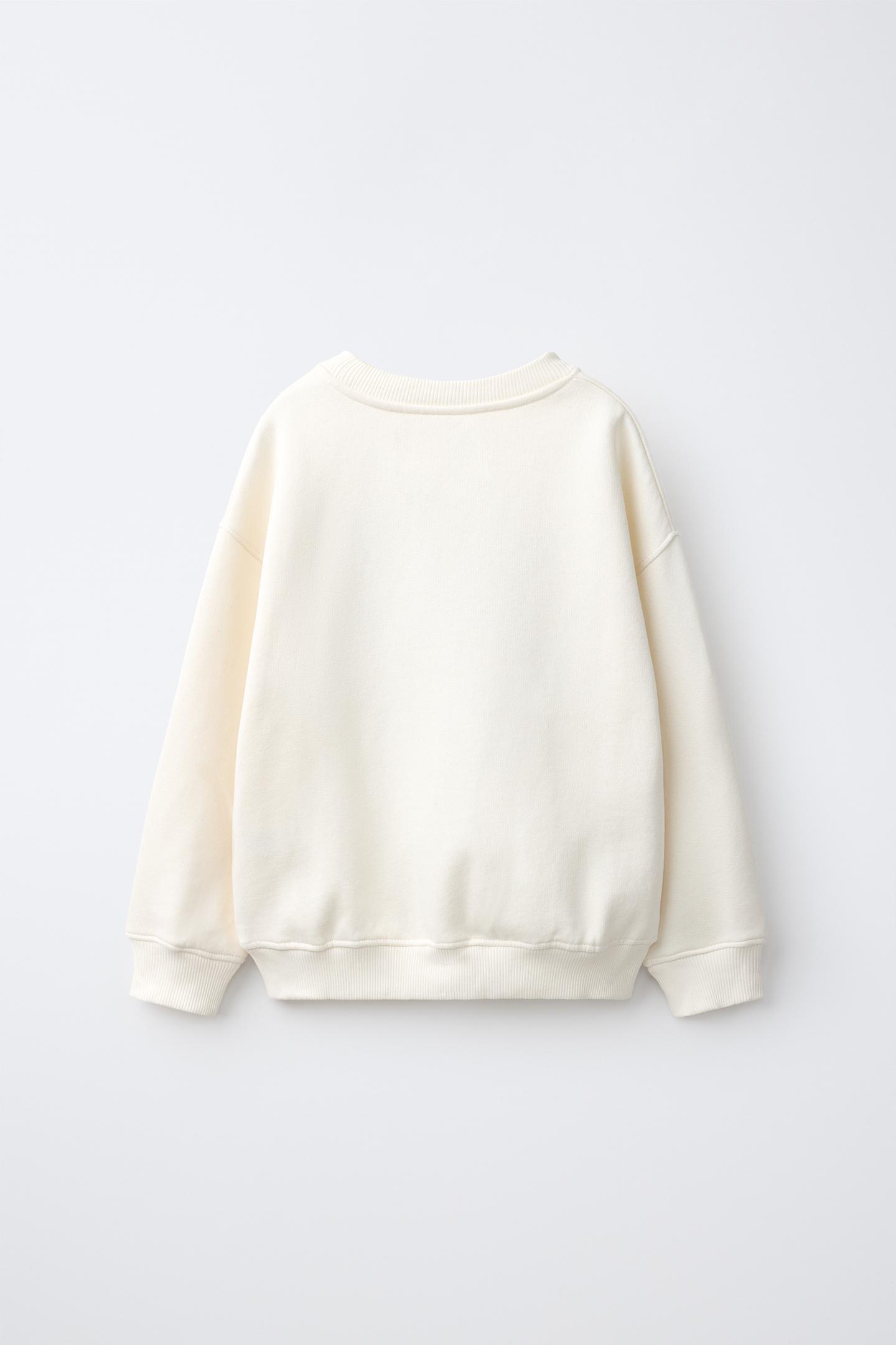 Детская толстовка Zara New York Patch, цвет: Экрю — фото 2