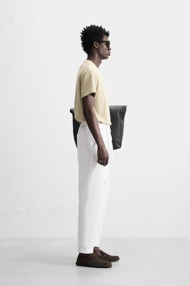 COTTON/LINEN TROUSERS - White by Zara - Image 3
