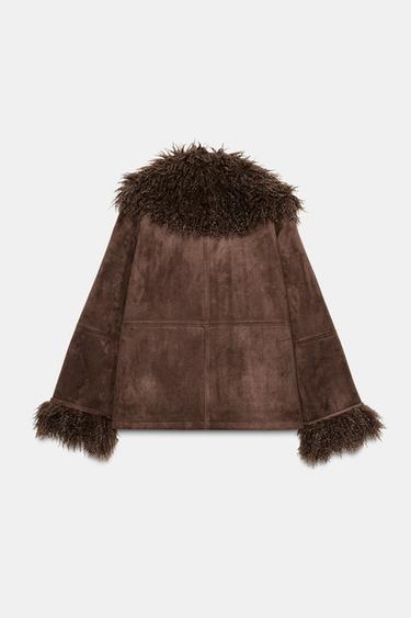 VESTE DOUBLE FACE EFFET FOURRURE - Marron de Zara - Image 8
