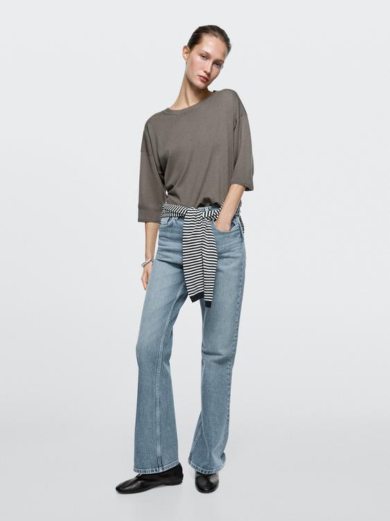 High-waist boot-cut jeans