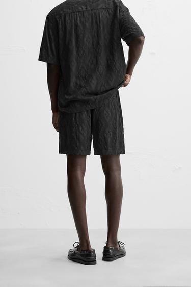 GEOMETRIC PRINT JACQUARD BERMUDA SHORTS - Black by Zara - Image 2