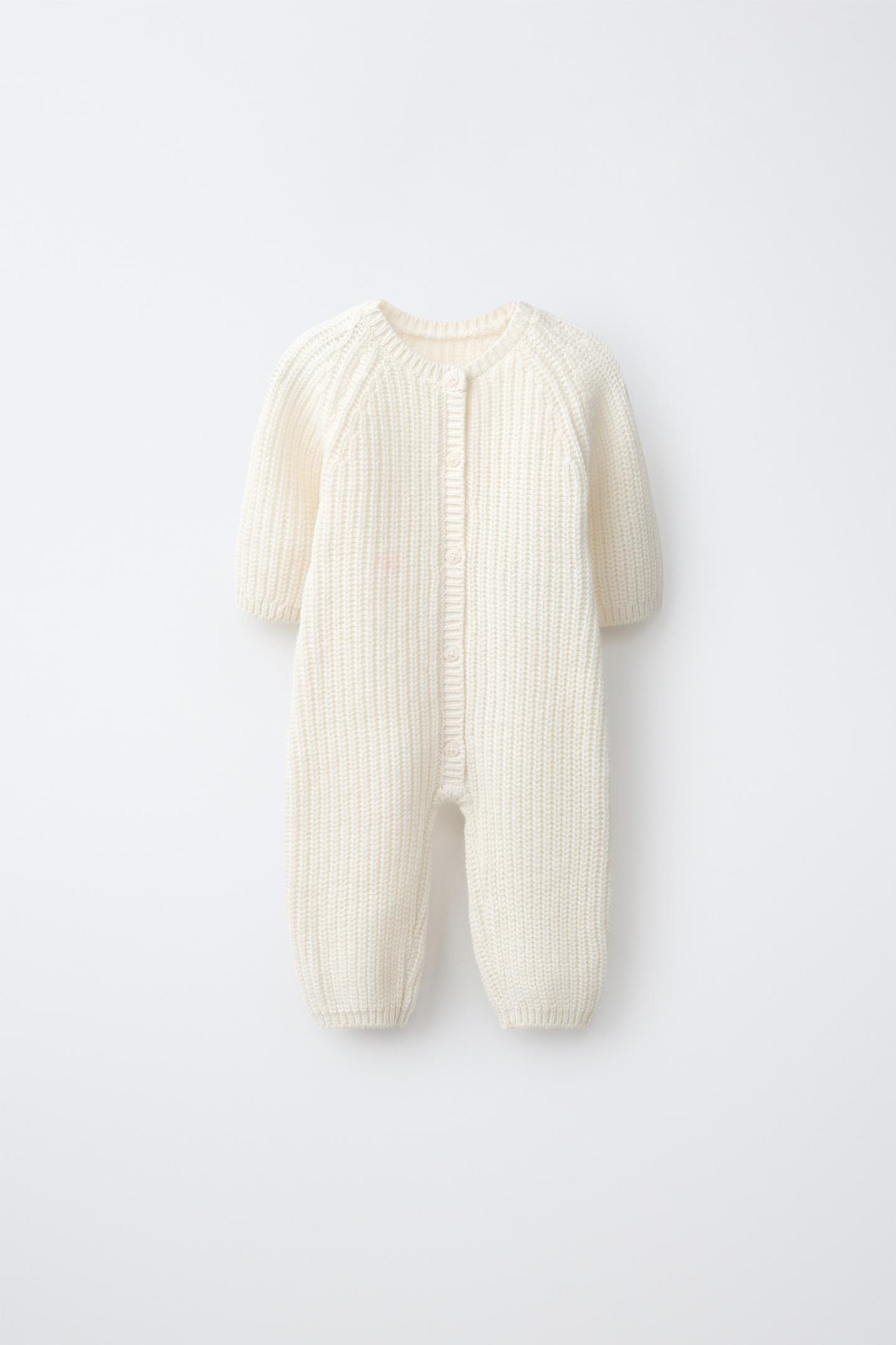 Детский комбинезон Zara 100% Wool Knit, цвет: Экрю — фото 2