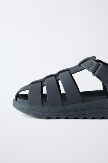RUBBERISED CAGE SANDALS - Navy Blue by Zara - Image 4