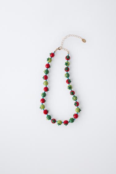 TOMATO BEAD NECKLACE - Red by Zara