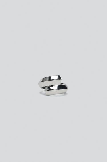 3-PACK OF GEOMETRIC METAL RINGS — Silver 2