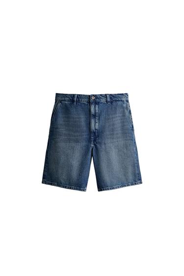 WAXED FINISH STRAIGHT-LEG JEANS - Mid-blue by Zara