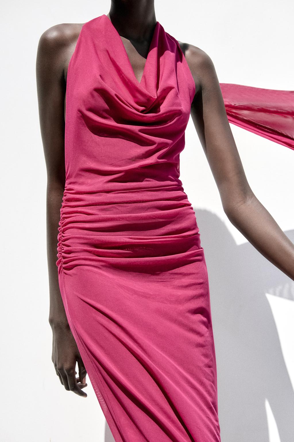 Thumbnail image for DRAPED TULLE HALTERNECK DRESS