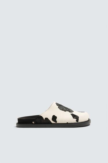 LEATHER AND SHEEPSKIN CLOGS - Multicoloured by Zara