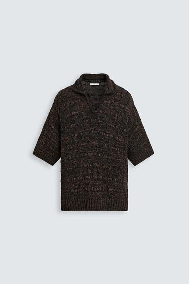 POLO PUNTO CINTA CONTRASTE - Marrón de Zara