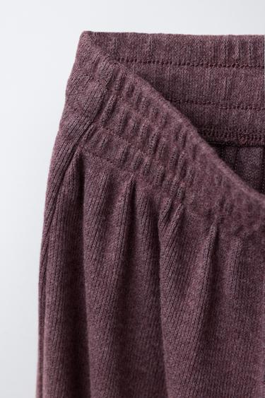 SOFT TOUCH WIDE-LEG TROUSERS - Aubergine by Zara