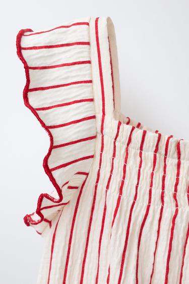 BODY IMPRIMÉ À RAYURES - Blanc / Rouge de Zara - Image 2