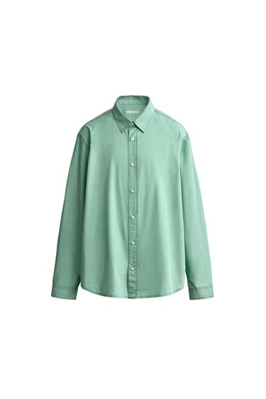 WASHED REGULAR FIT SHIRT - washed green by Zara