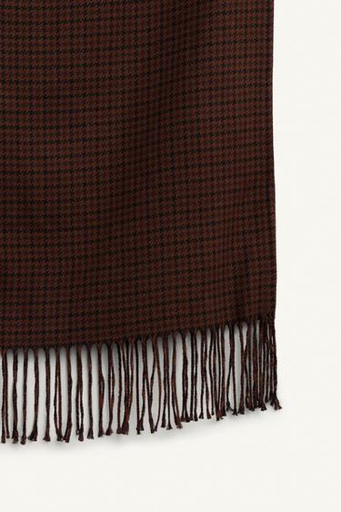 LONGUE ÉCHARPE À CARREAUX ÉDITION LIMITÉE - Marron de Zara - Image 5