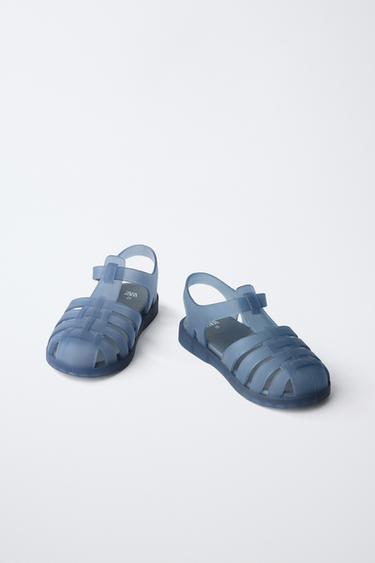 SANDALES STYLE PLAGE CAOUTCHOUTÉES - Gris bleuté de Zara - Image 3