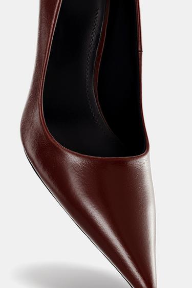 CHAUSSURES À TALONS EN CUIR - Marron de Zara - Image 5