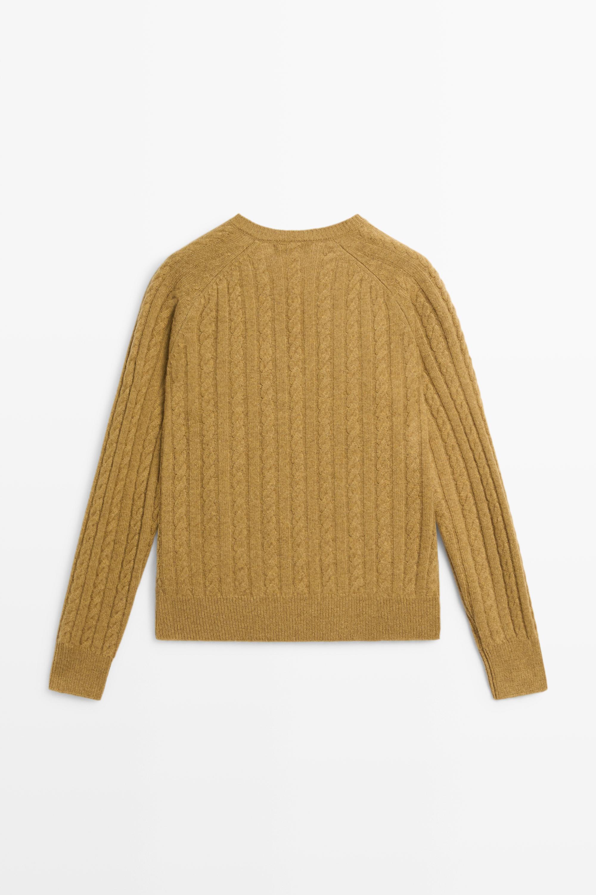Wool blend cable-knit sweater