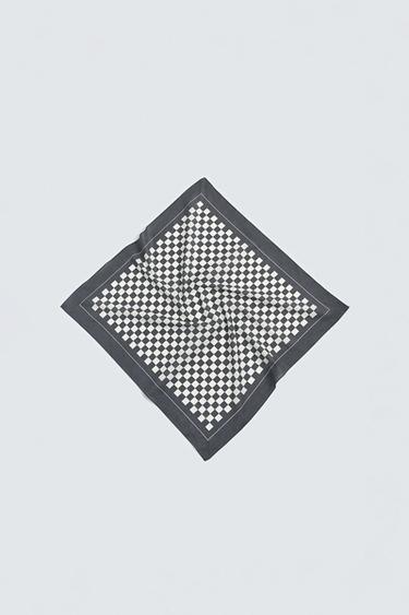 BANDANA ESTAMPADO CUADROS - Gris oscuro de Zara
