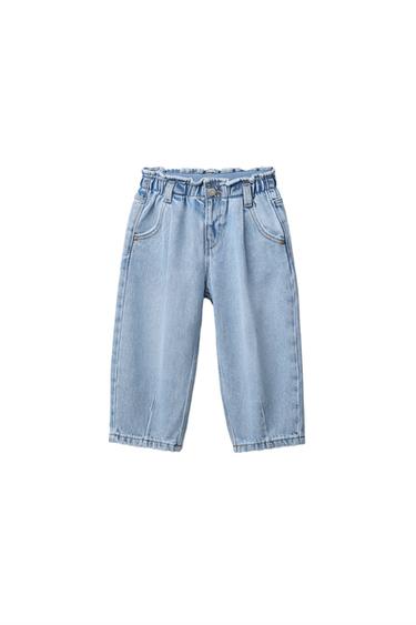 JEANS BAGGY PAPERBAG BOLSILLOS CORAZÓN - Azul claro de Zara
