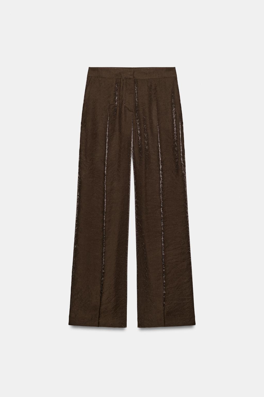 SHINY EFFECT STRAIGHT PANTS