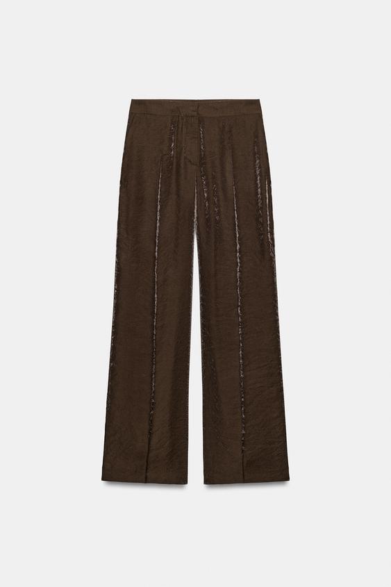 SHINY EFFECT STRAIGHT PANTS from Zara - $59.90