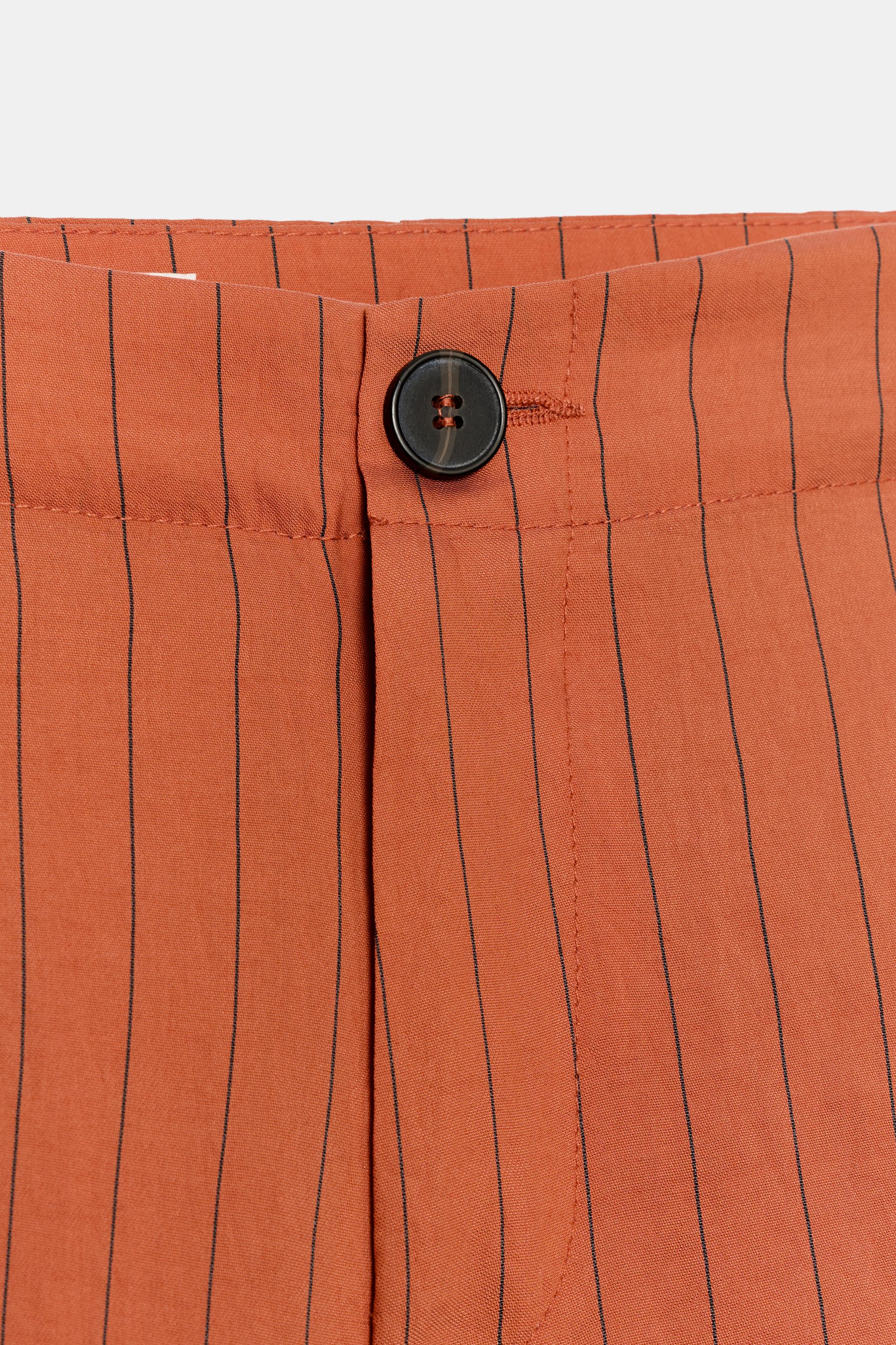 Zara ÇİZGİLİ STRAIGHT FIT PANTOLON görsel 8