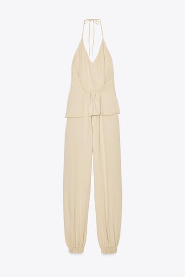 HALTER TWO-PIECE EFFECT JUMPSUIT - Sand by Zara - Image 7