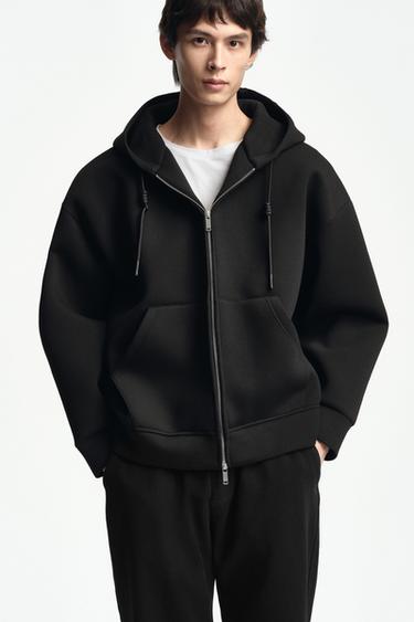 TECHNICAL RELAXED FIT HOODIE - Black by Zara