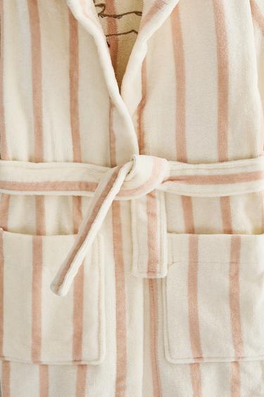 PEIGNOIR ENFANT RAYURES CHIEN PATINEUR - Rose / Blanc de Zara - Image 3