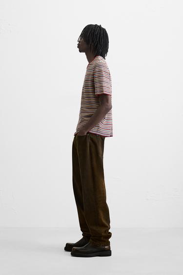 T-SHIRT EN MAILLE À RAYURES - Multicolore de Zara - Image 3