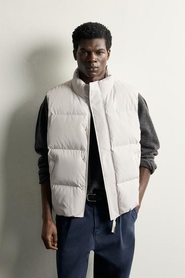 REGULAR FIT PADDED VEST — Gray 1