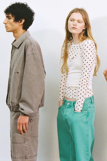 V-NECK CABLE KNIT JUMPER LIMITED EDITION - Duck green by Zara - Image 0