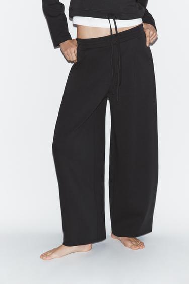 BALLOON INTERLOCK TROUSERS - Dark charcoal grey by Zara