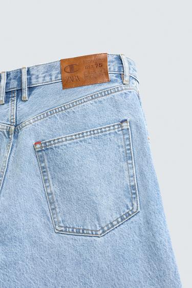 JEAN COUPE LOOSE FUSELÉE CHAMPION ® X ZARA - Bleu clair de Zara - Image 9