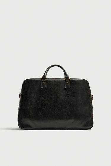BOLSO DE VIAJE CRAQUELADO - Marrón de Zara