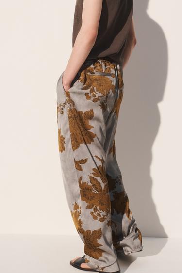 PANTALON FLUIDE COUPE DÉCONTRACTÉE - Imprimée de Zara - Image 3